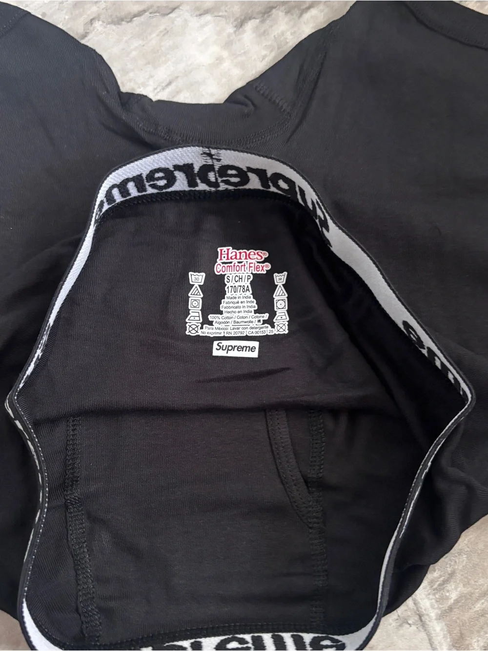 Supreme singular Black Boxer Brief size small